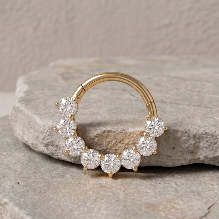 Elara - Titanium Blaze Daith Ring