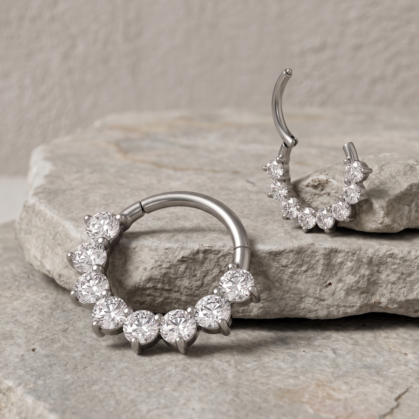 Elara - Titanium Blaze Daith Ring