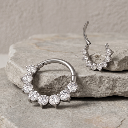 Elara - Titanium Blaze Daith Ring