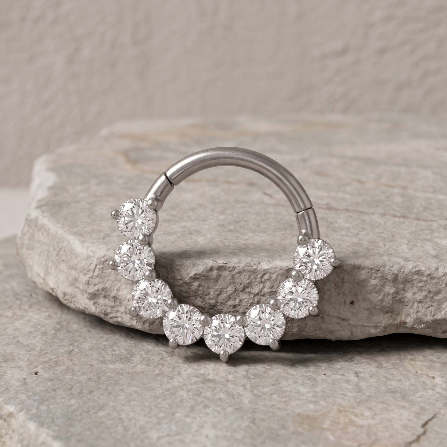 Elara - Titanium Blaze Daith Ring