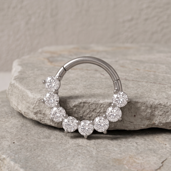 Elara - Titanium Blaze Daith Ring