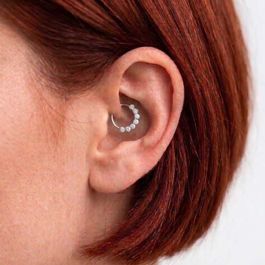 Elara - Titanium Blaze Daith Ring