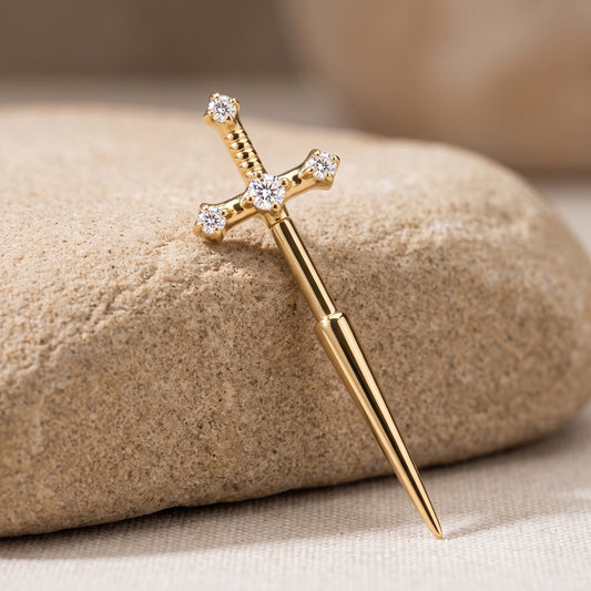Electra - Titanium Sword Stud / Ear Jacket