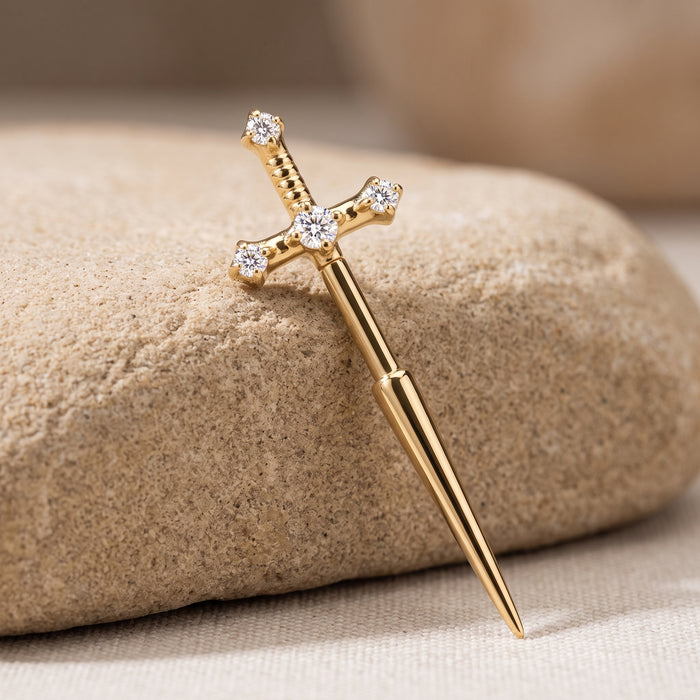 Electra - Titanium Sword Stud / Ear Jacket