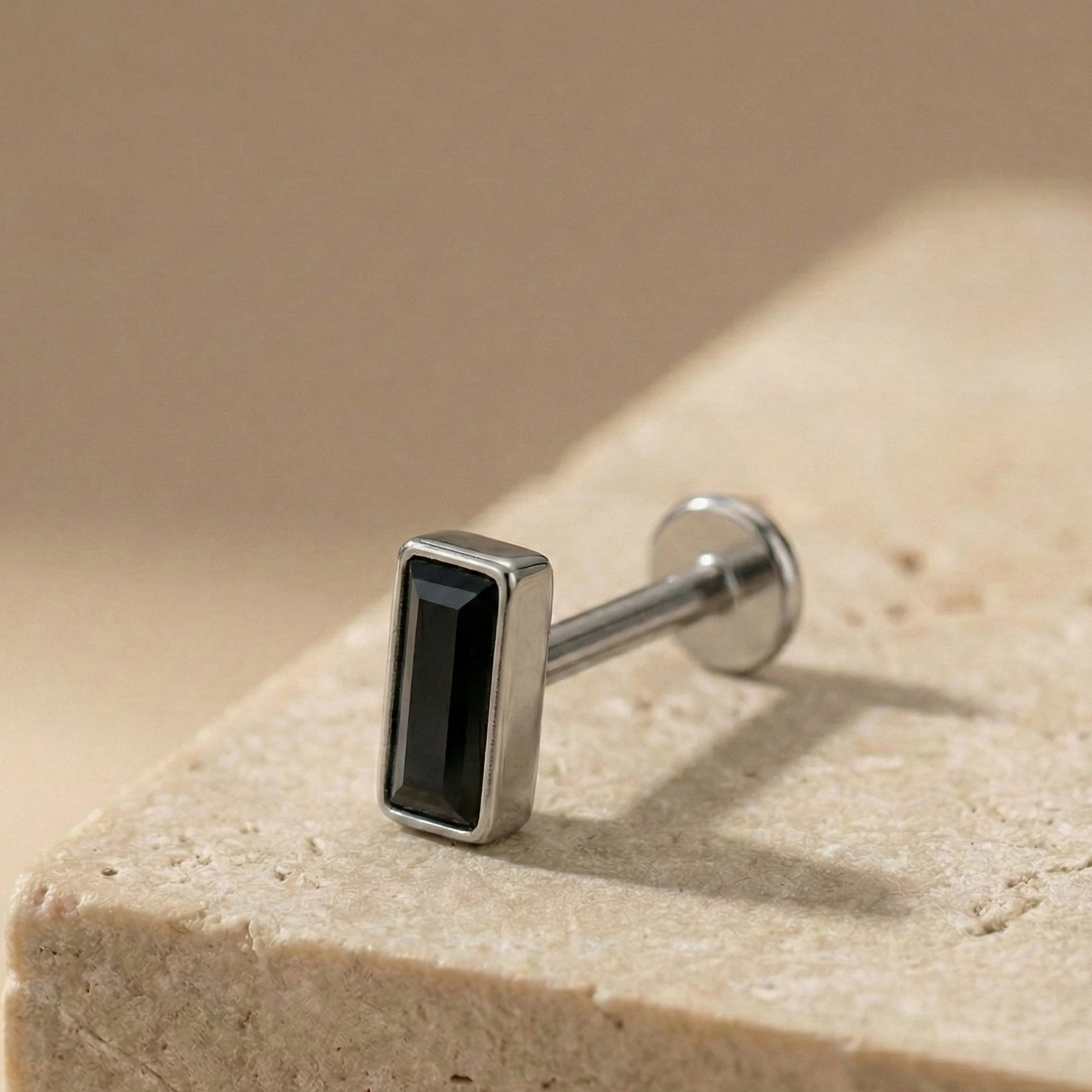 Erica - Titanium Baguette Stud