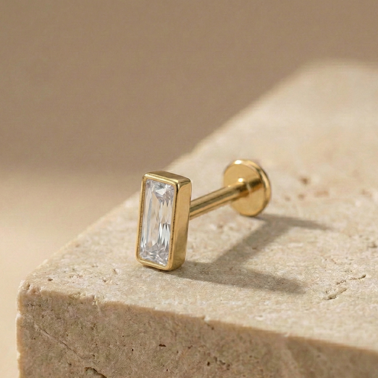 Erica - Titanium Baguette Stud