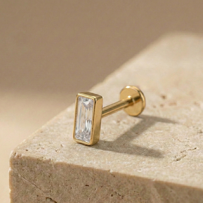 Erica - Titanium Baguette Stud