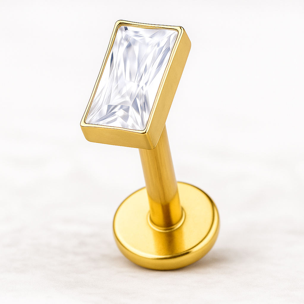 Erica - Titanium Baguette Stud