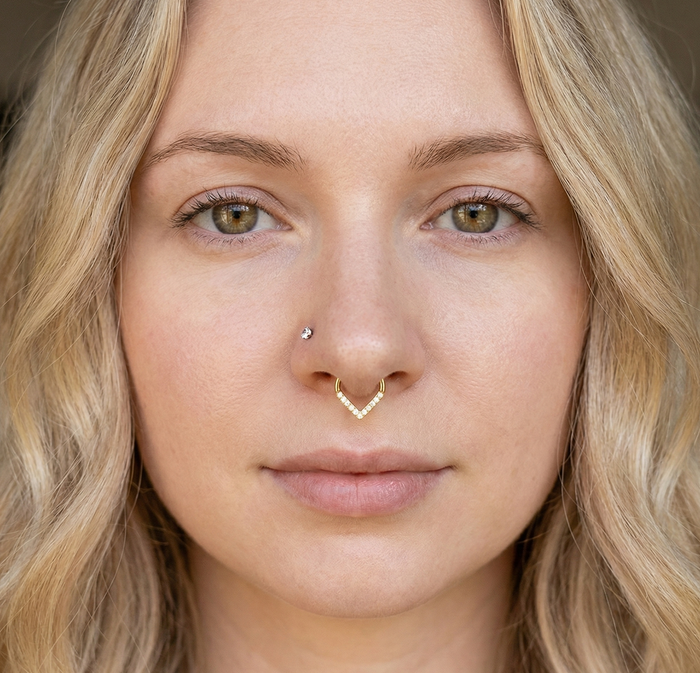Eva - Titanium Tear Drop Daith/Segment Ring