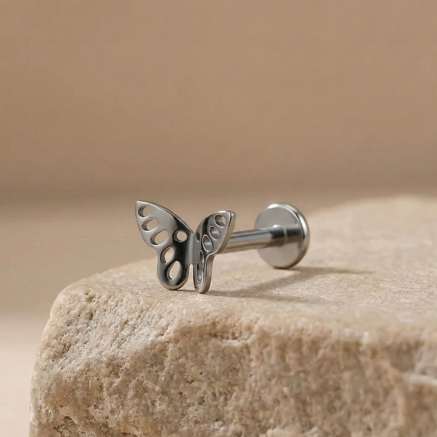 Gia - Hollow Butterfly Stud