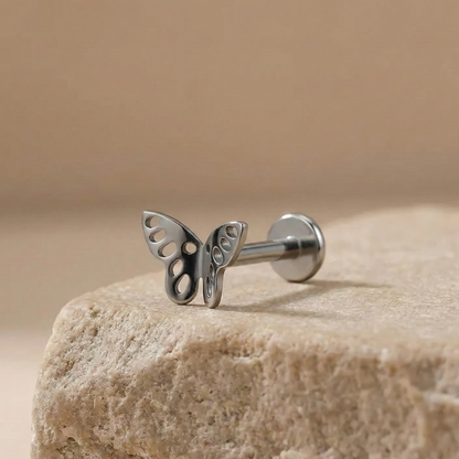 Gia - Hollow Butterfly Stud