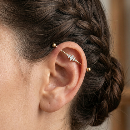 Indira - Titanium Quad Marquise Industrial Bar