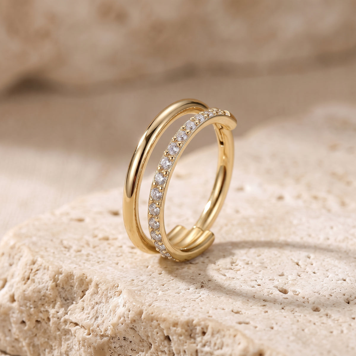 Ivana - Titanium Double Layer Segment Ring