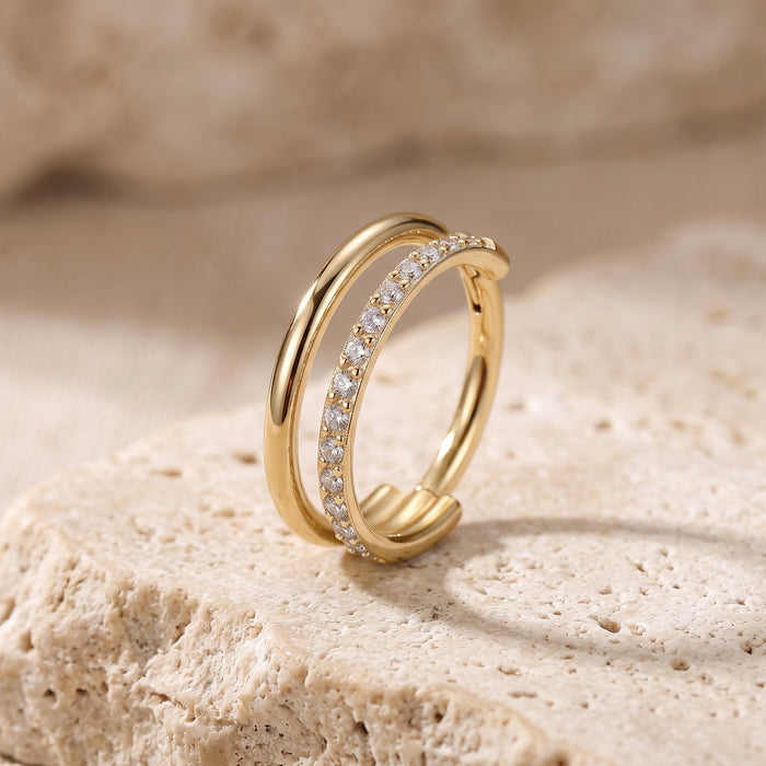 Ivana - Titanium Double Layer Segment Ring