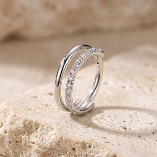 Ivana - Titanium Double Layer Segment Ring