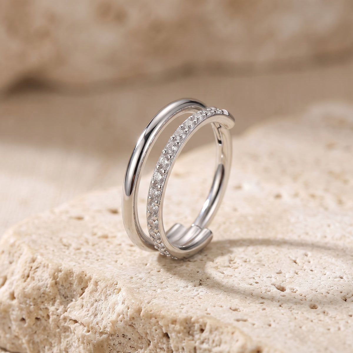 Ivana - Titanium Double Layer Segment Ring