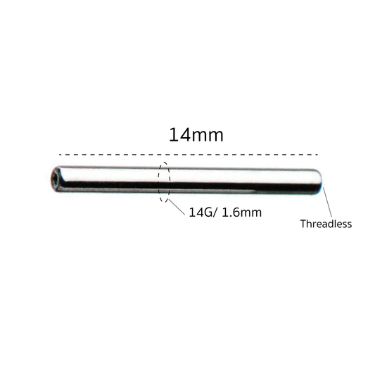 14mm Titanium Threadless Nipple Bar Extender – hypoallergenic piercing jewellery by Cura