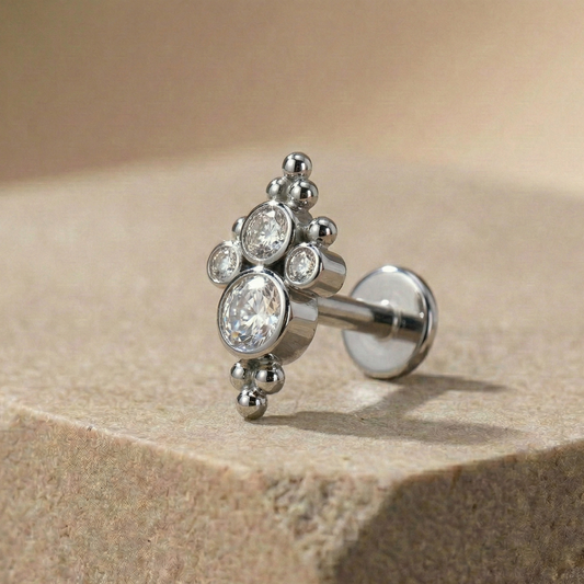 Lena - Titanium Cluster Stud – hypoallergenic piercing jewellery by Cura