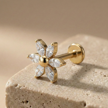 Lia - Titanium Daisy Stud