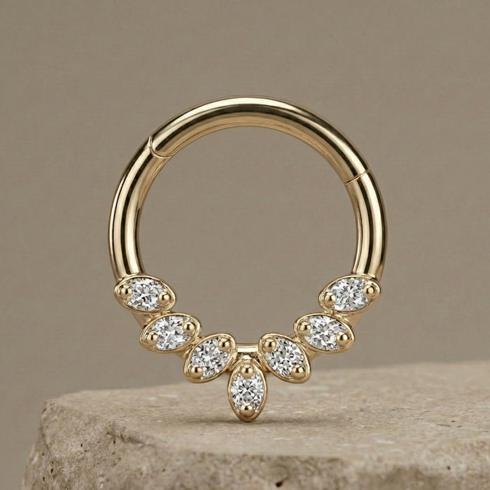 Liana - Titanium Wreath Daith Ring – hypoallergenic piercing jewellery by Cura