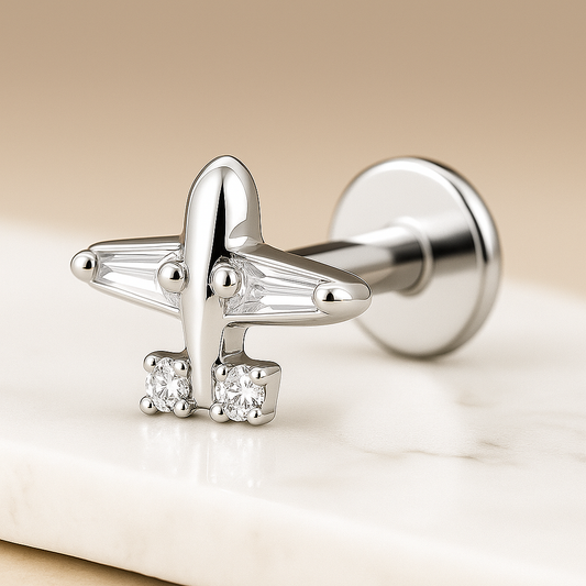 Liora - Titanium Airplane Stud