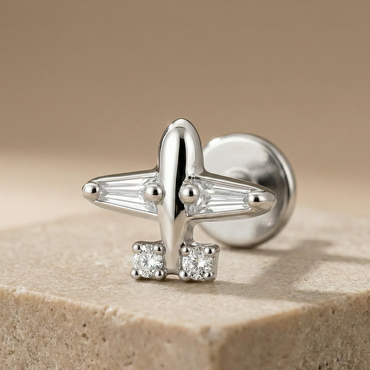 Liora - Titanium Airplane Stud