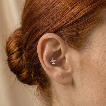 Liora - Titanium Airplane Stud