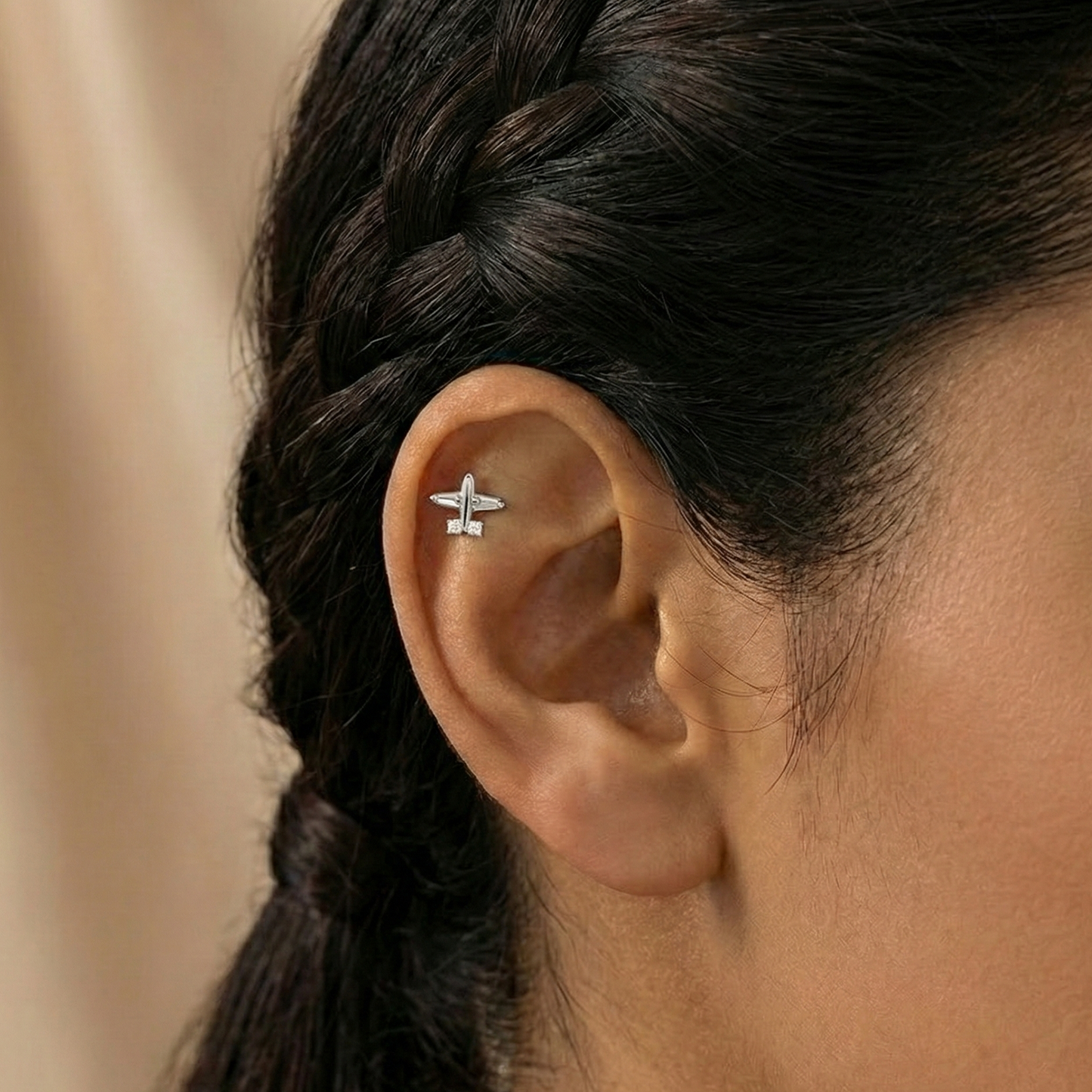 Liora - Titanium Airplane Stud