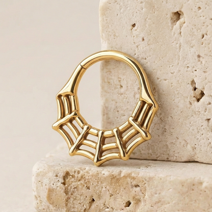 Lyra - Titanium Spiderweb Daith Ring