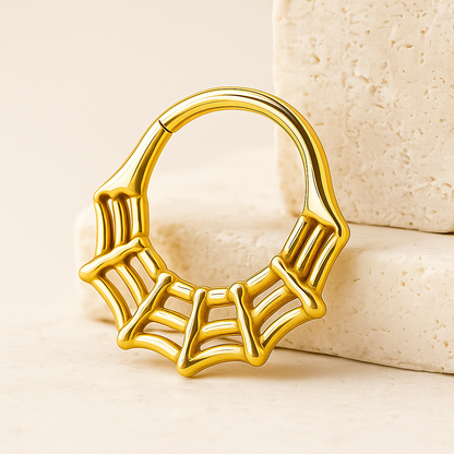 Lyra - Titanium Spiderweb Daith Ring