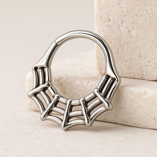Lyra - Titanium Spiderweb Daith Ring