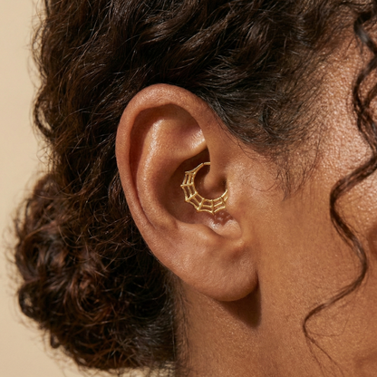 Lyra - Titanium Spiderweb Daith Ring