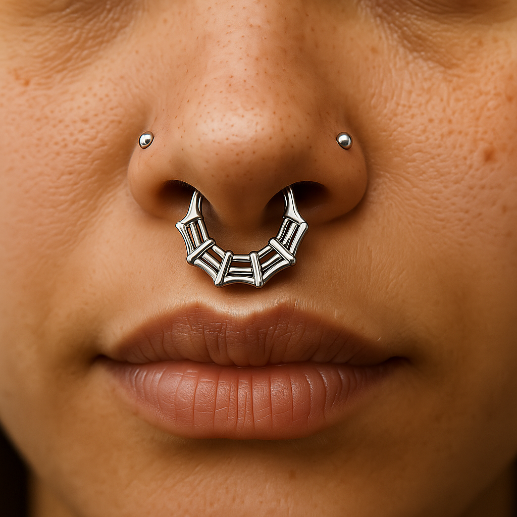 Lyra - Titanium Spiderweb Daith Ring