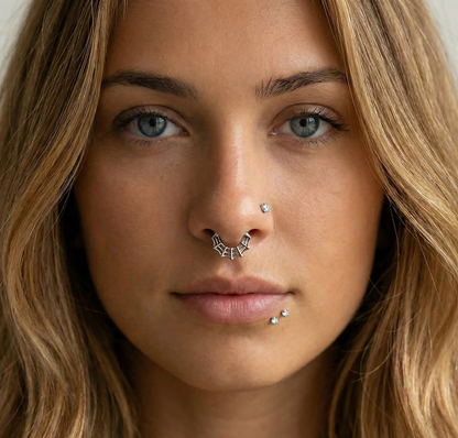 Lyra - Titanium Spiderweb Daith Ring