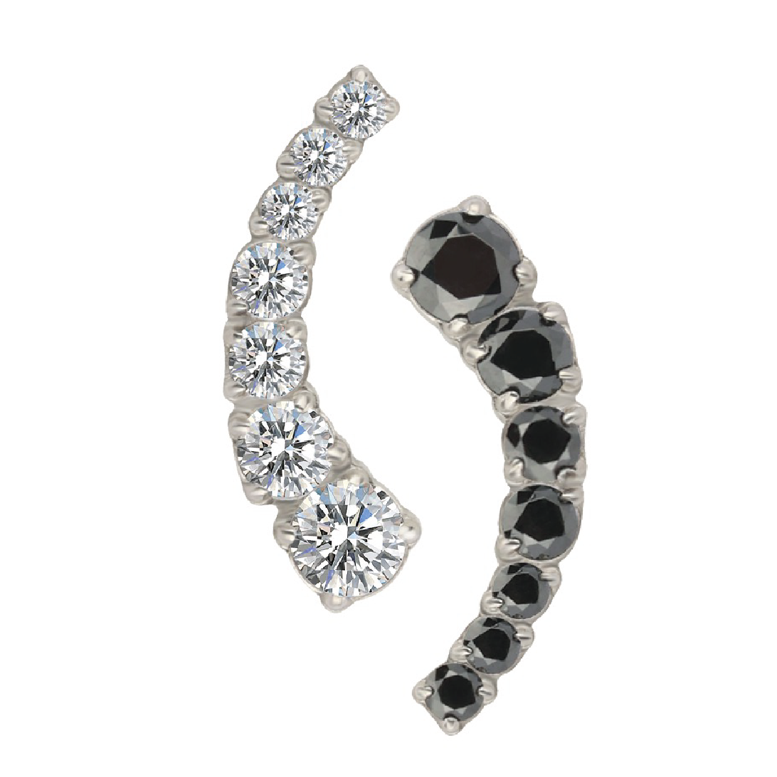 Titanium Descending Stone Labret Stud | Cura – Cura - Piercing Jewellery