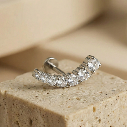 Milana - Titanium Descending Curved Stud