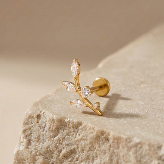 Mira - Titanium Vine Stud