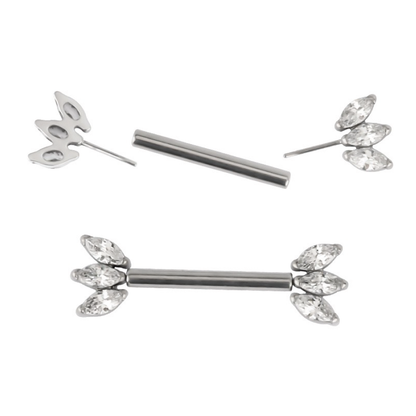 Nari - Titanium Threadless Tristone Nipple Bar