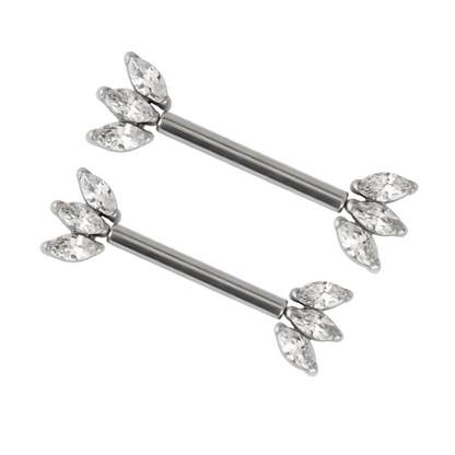 Nari - Titanium Threadless Tristone Nipple Bar