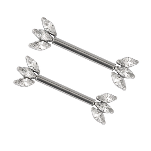 Nari - Titanium Threadless Tristone Nipple Bar