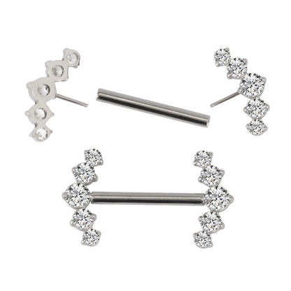 Nyla - Titanium Threadless Curved Nipple Bar