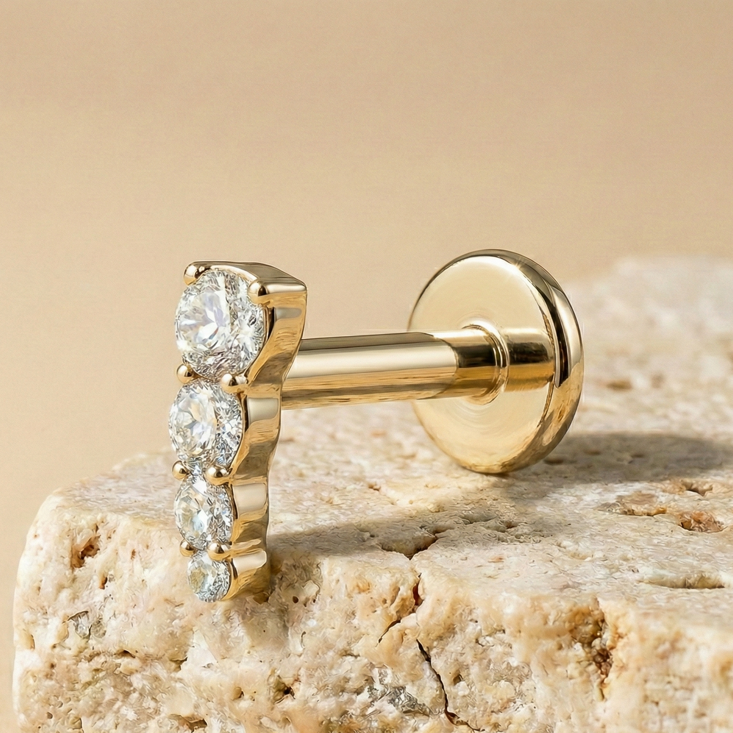 Nora - Titanium Curved Stud