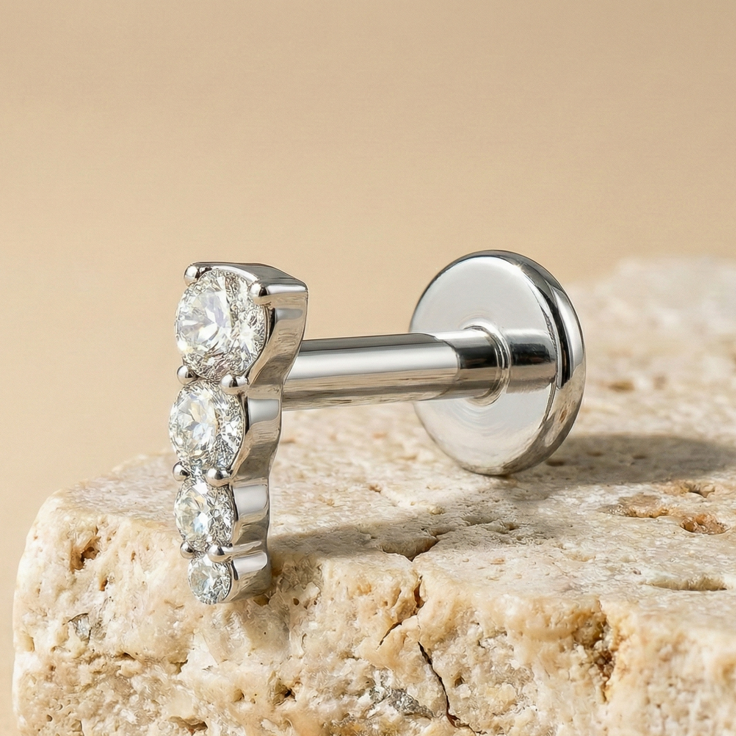 Nora - Titanium Curved Stud