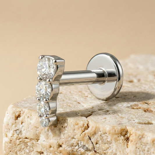 Nora - Titanium Curved Stud