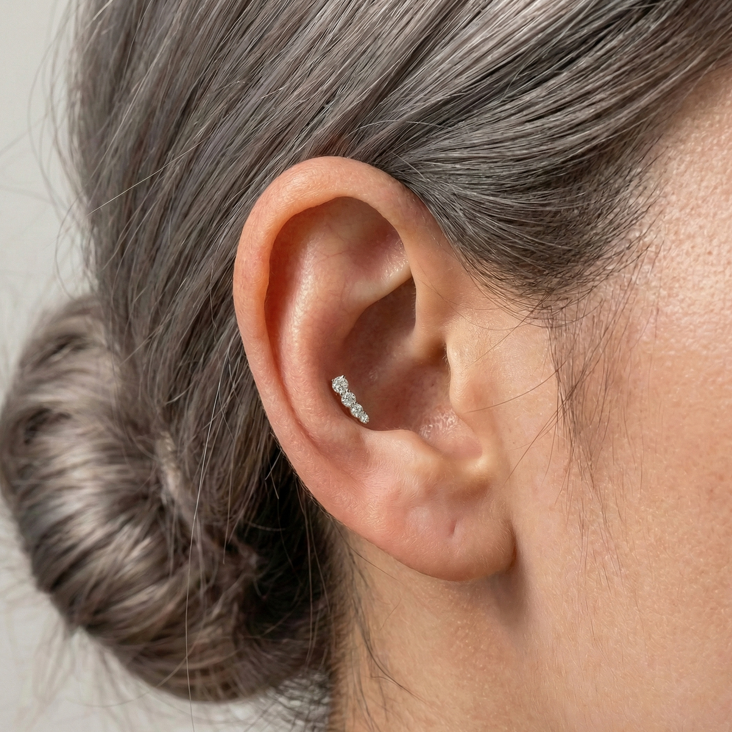 Nora - Titanium Curved Stud