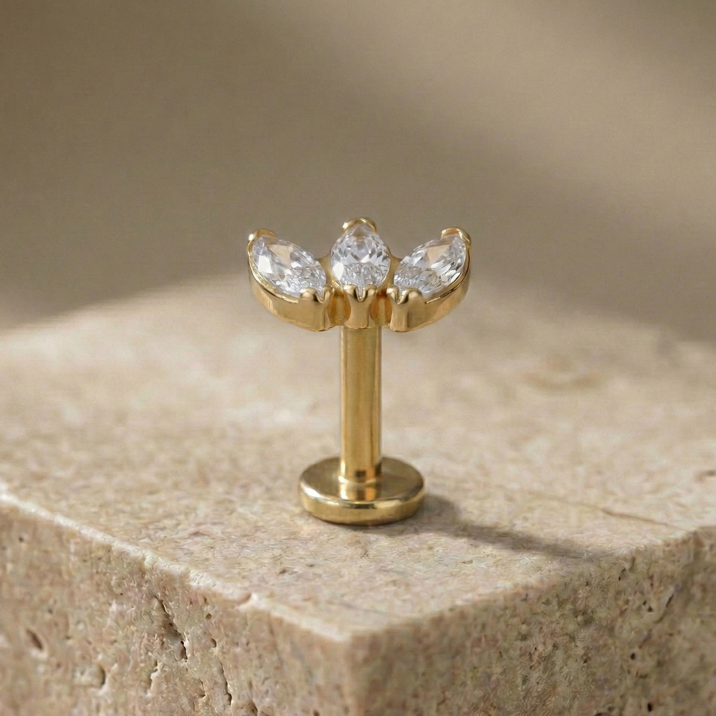 Olivia - Titanium Tristone Marquise Stud