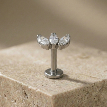 Olivia - Titanium Tristone Marquise Stud