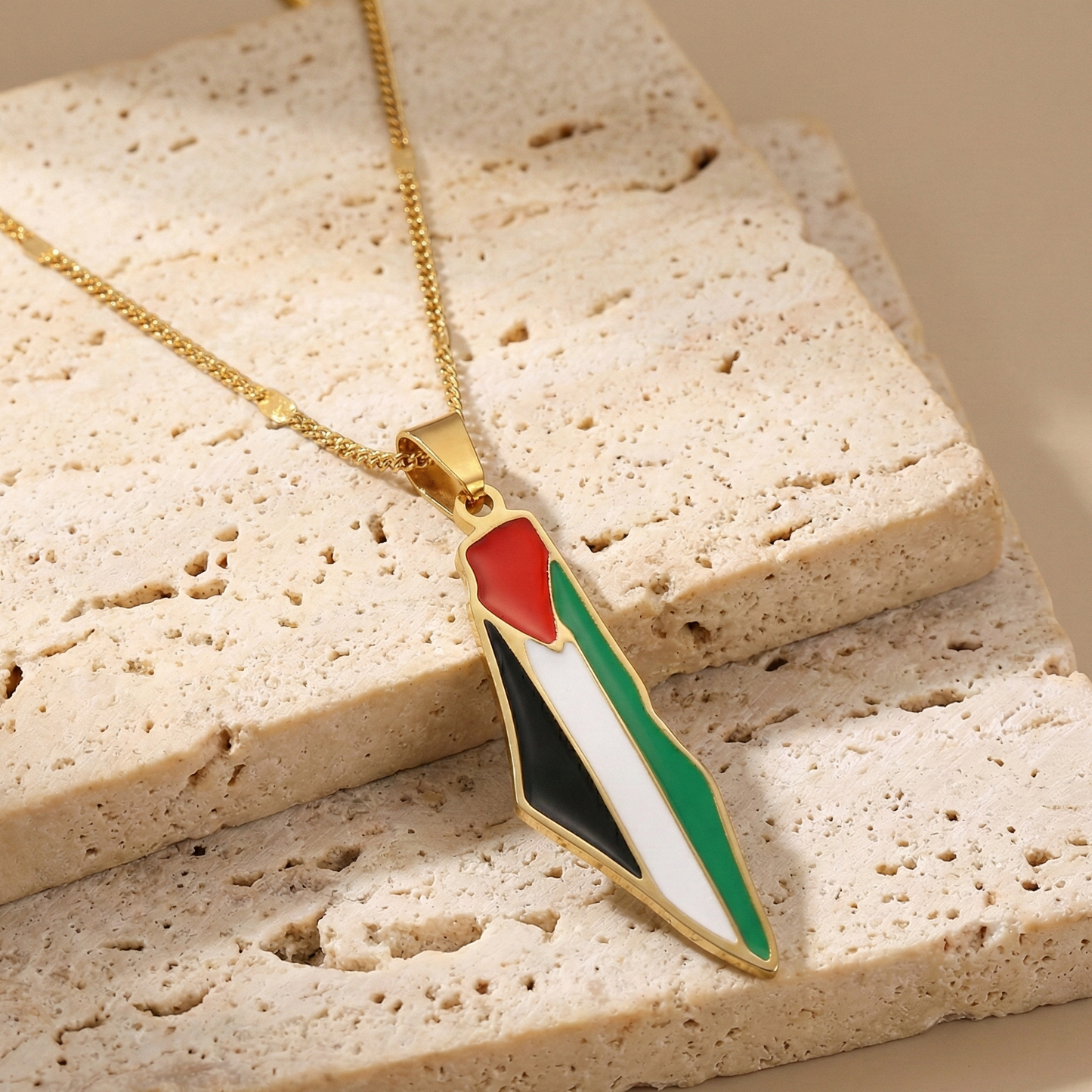Palestine Necklace with Flag