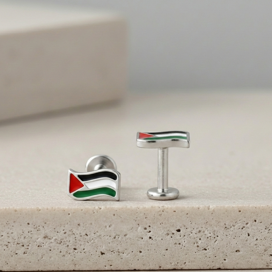 Palestine - Surgical Steel Flag Labret