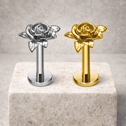 Rosa - Titanium Rose Stud